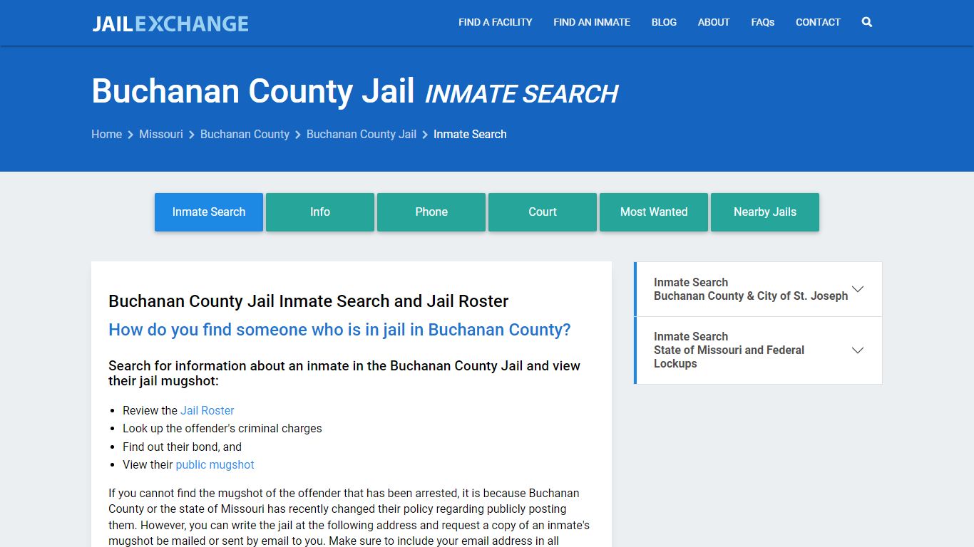 Buchanan County Jail Inmate Search - Jail Exchange